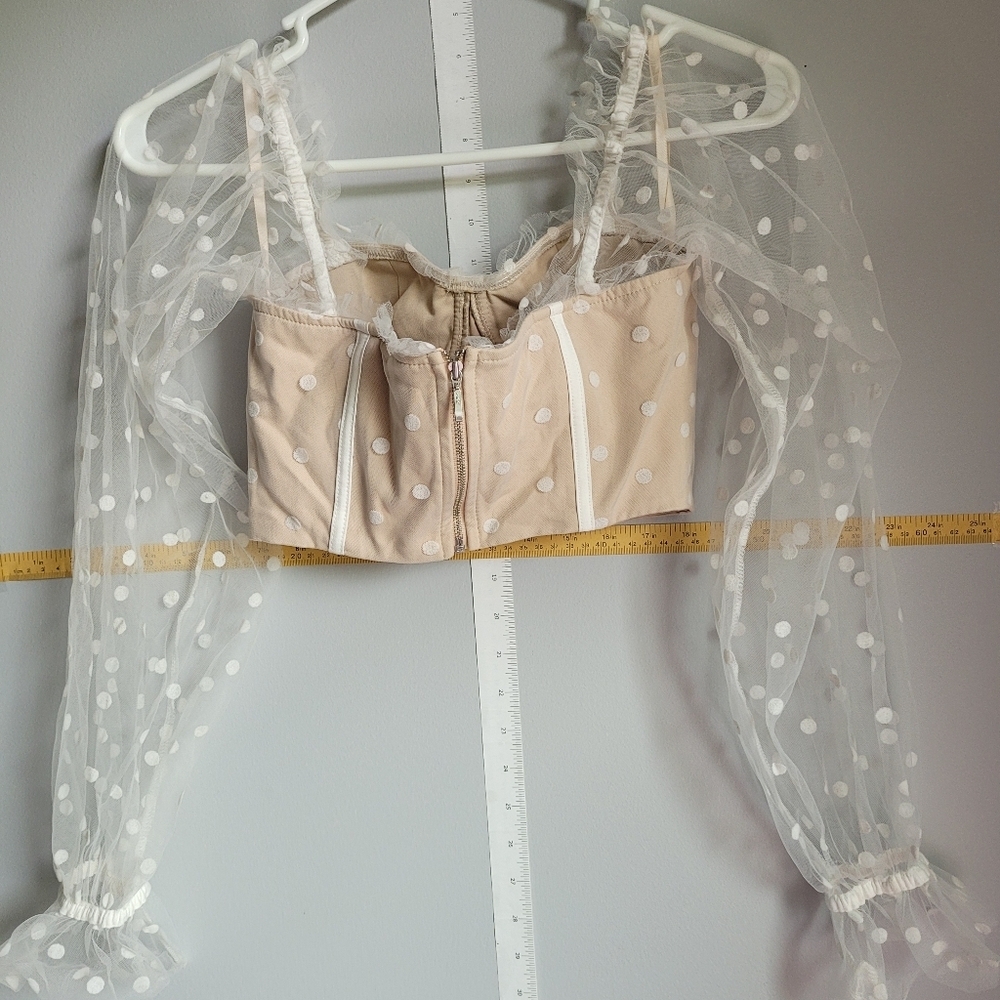 Away Beige Polka Dot Top - Picture 3 of 8